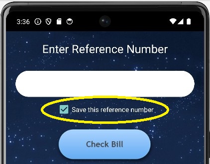 save reference number
