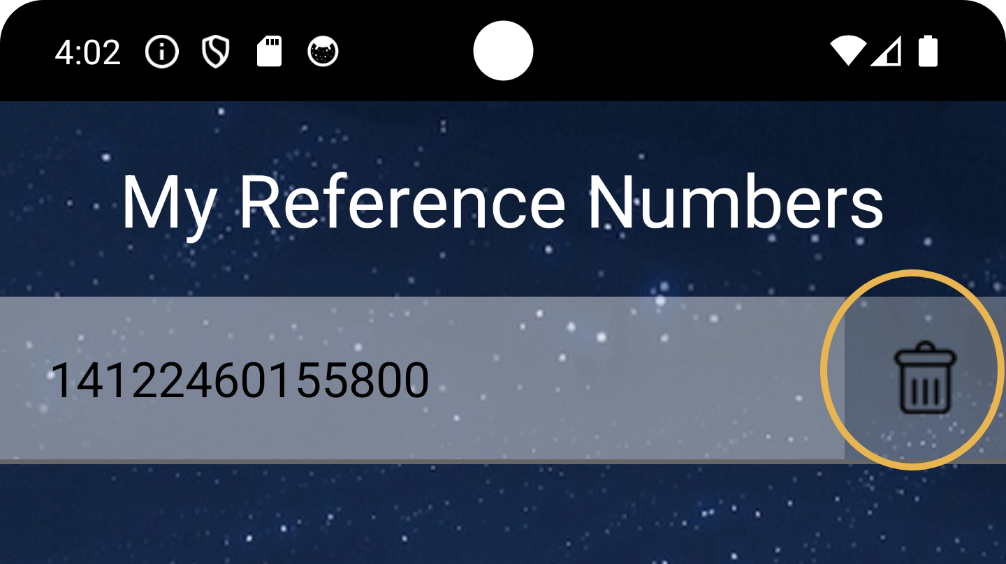 interface to delete app data