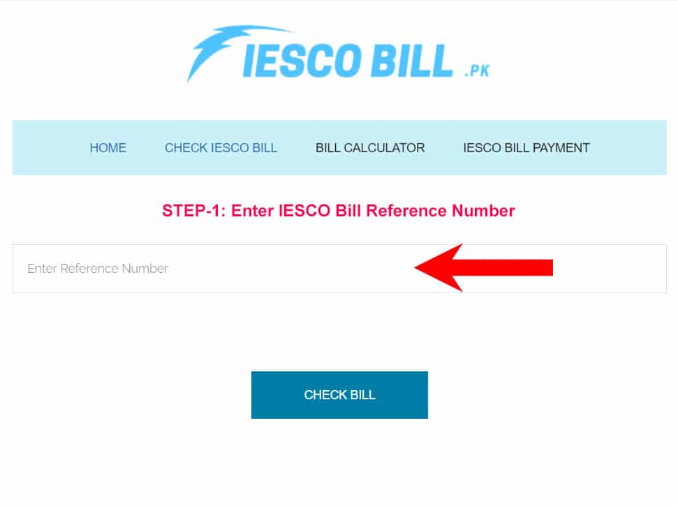 iesco online bill step 1