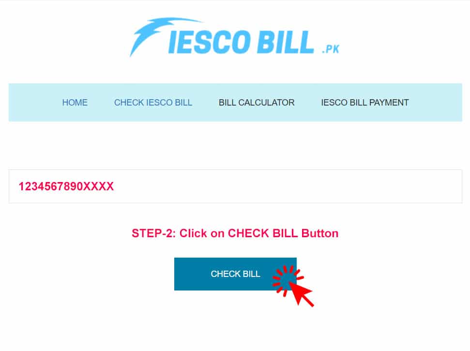 iesco online bill step 2